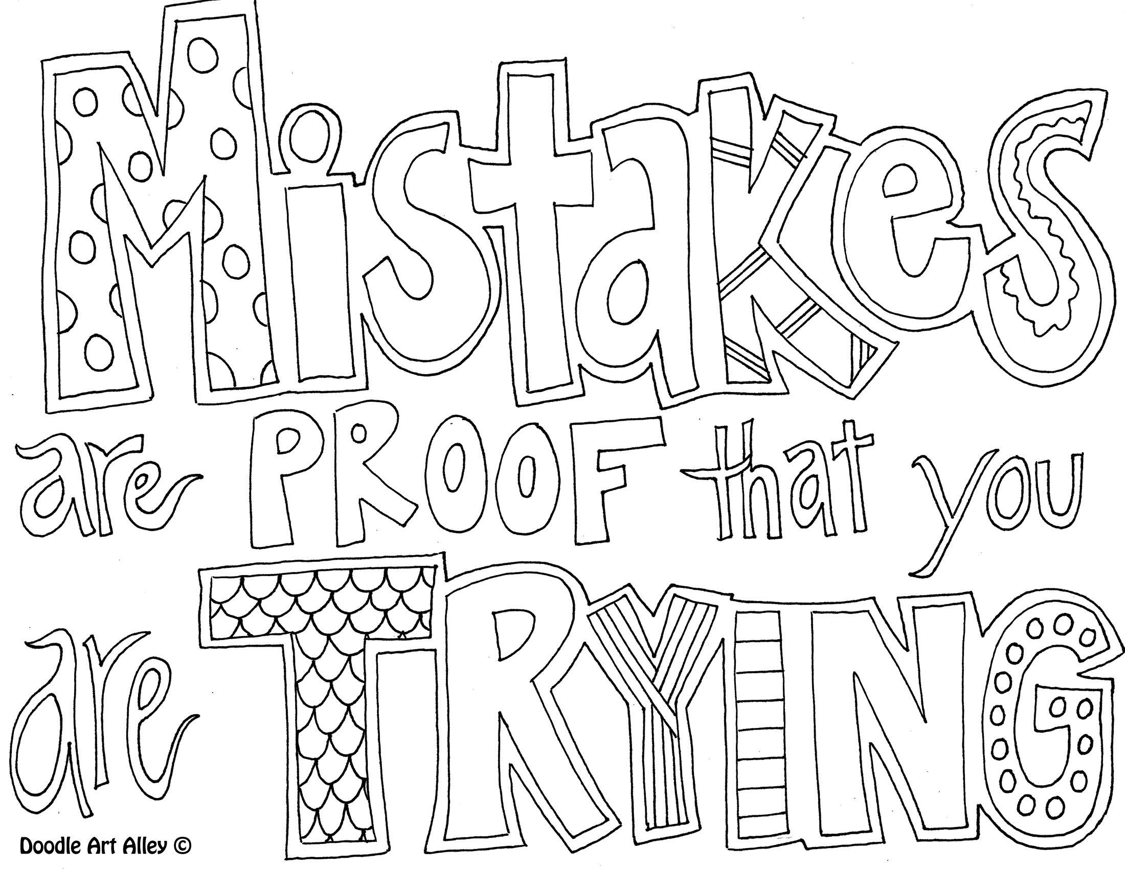 Mistakes are proof that you are trying Coloring Game Mistakes are proof that you are trying