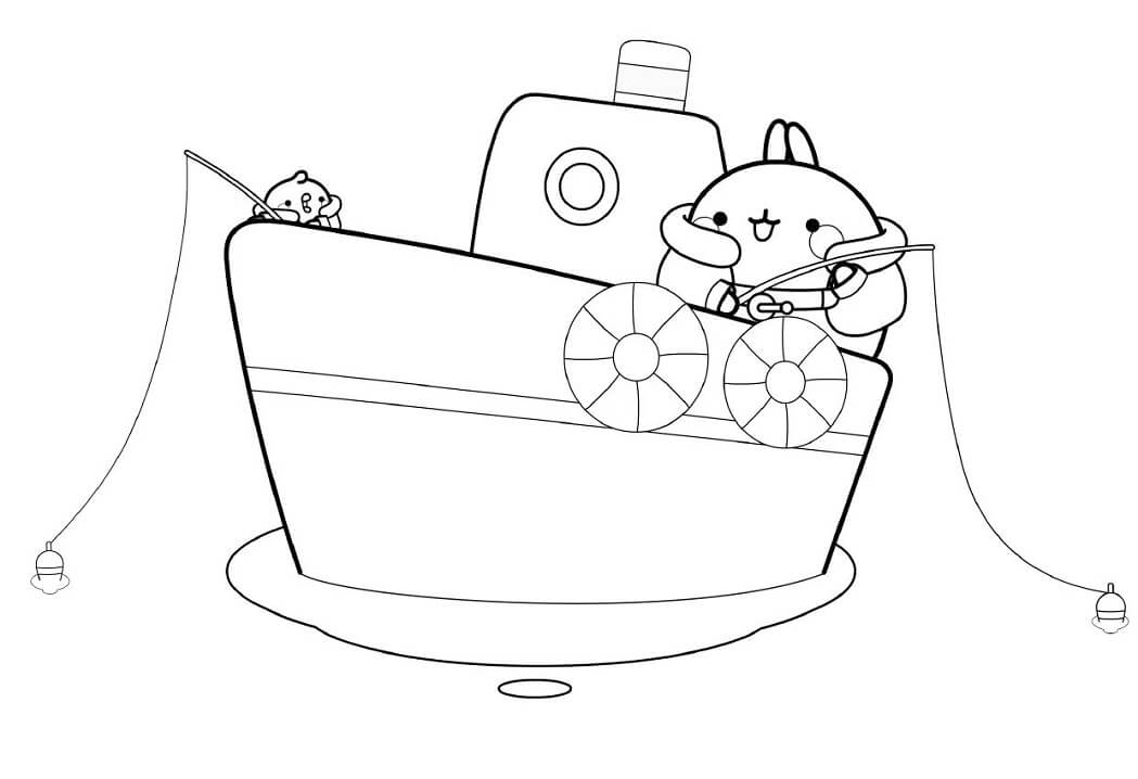 Molang on Boat