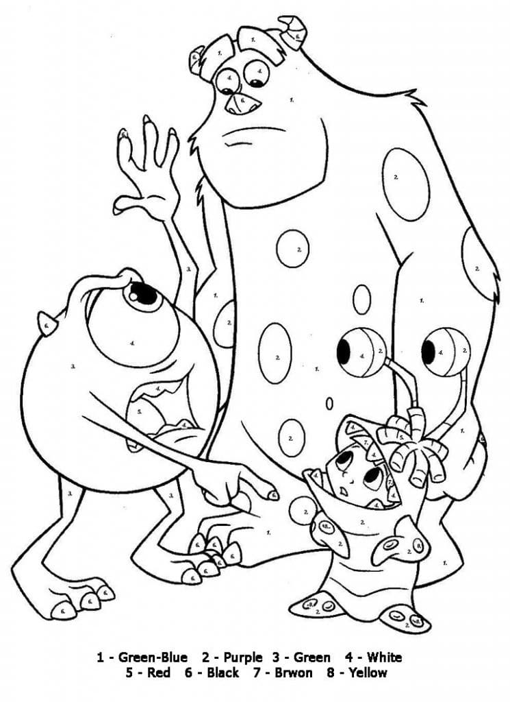 Monster Inc Color by Number