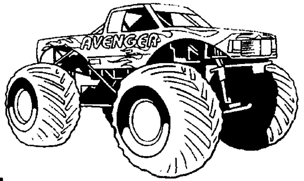 10 Avenger Monster Truck Coloring Page: Unleash Your Superheroes on Wheels