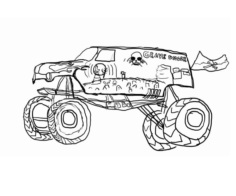 Monster Truck Grave Digger Coloring Game Monster Truck Grave Digger