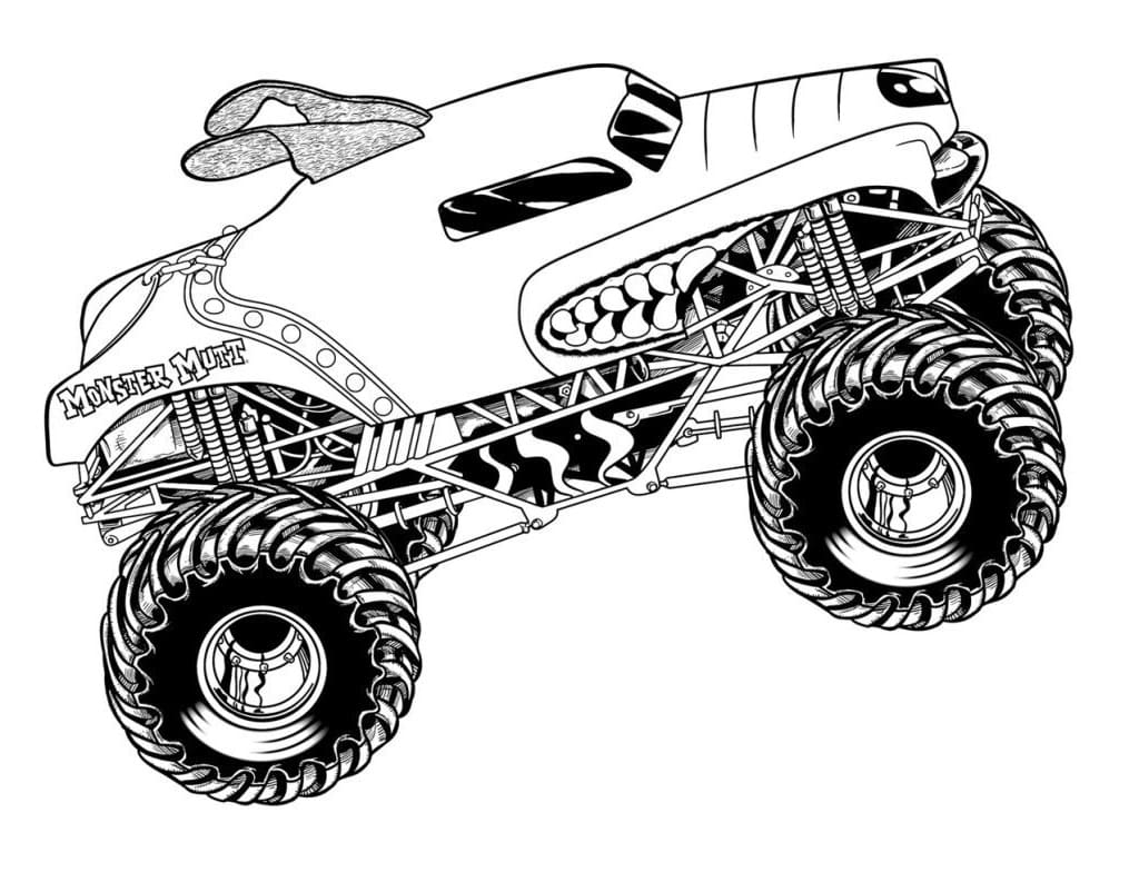 Monster Truck Monster Mutt Coloring Game Monster Truck Monster Mutt
