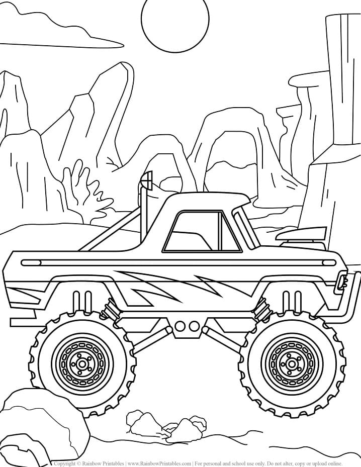 Monster Truck in Desert Coloring Game Monster Truck in Desert
