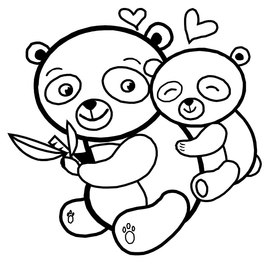 Mother Panda and Baby Coloring Game Mother Panda and Baby