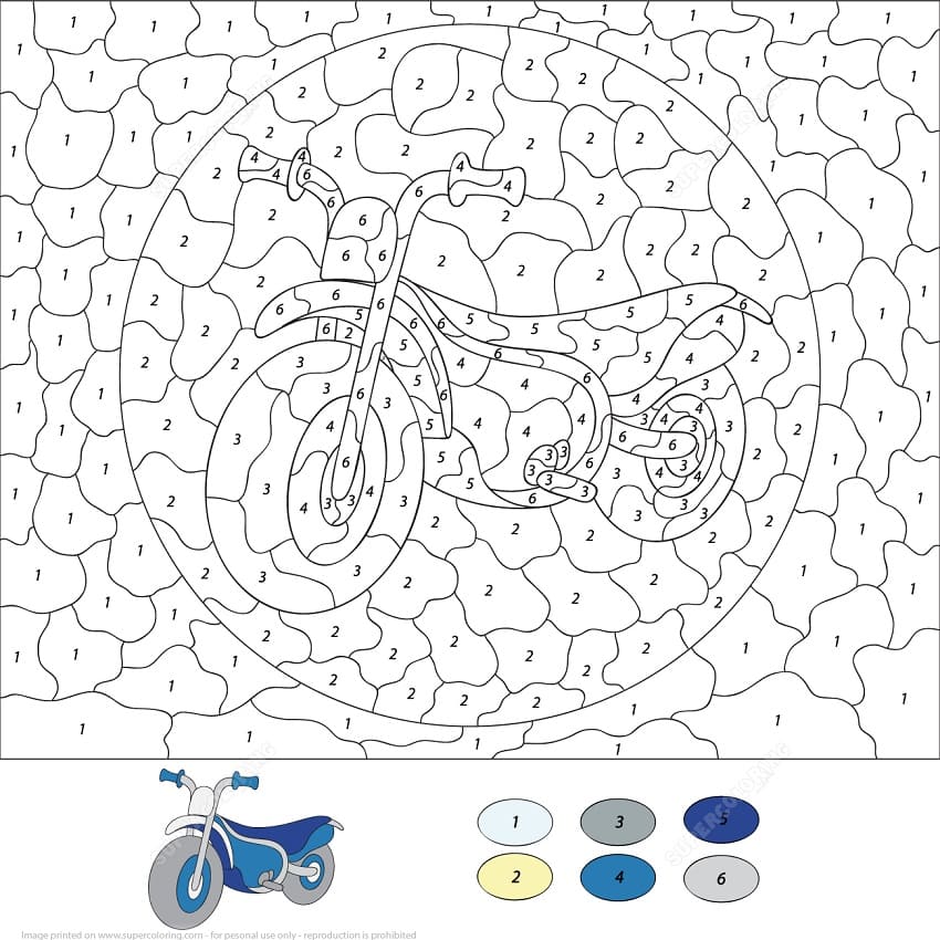 Motobike Color by Number