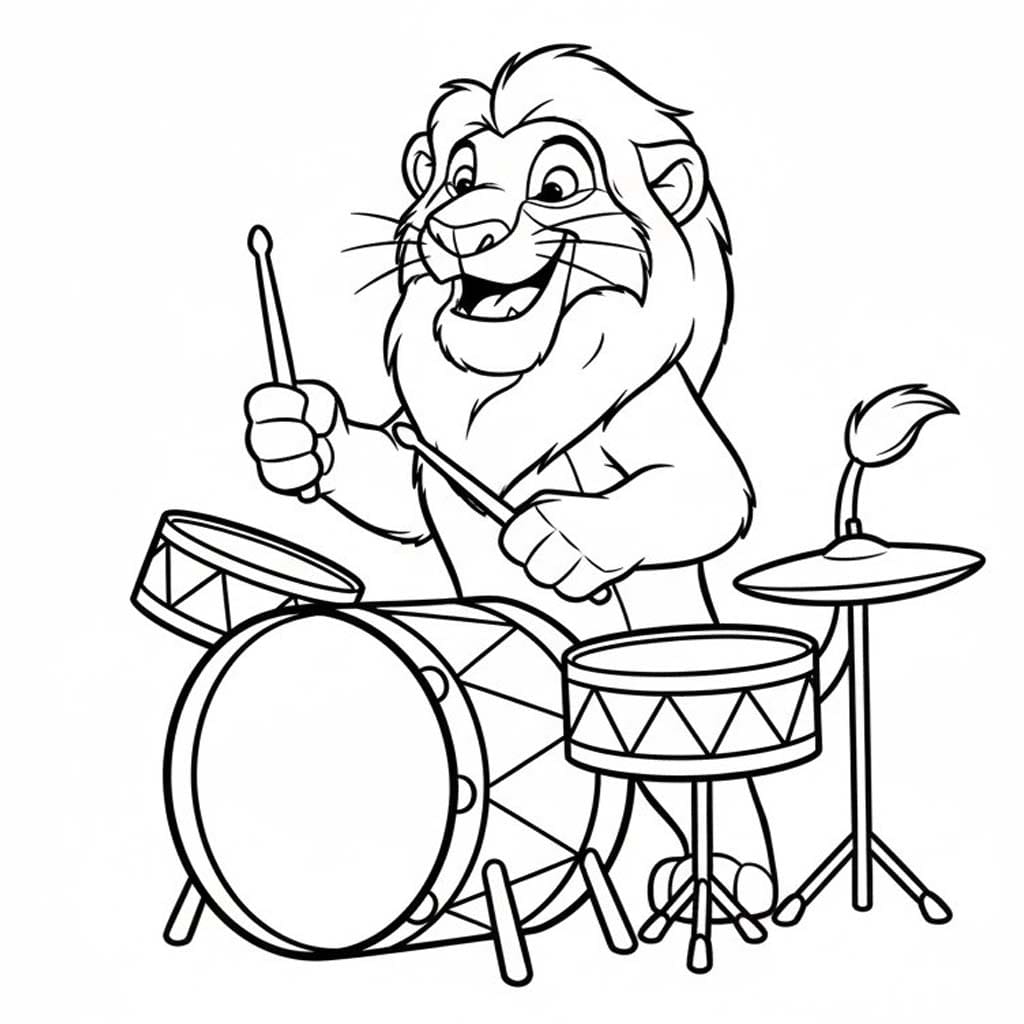 Mufasa playing drums
