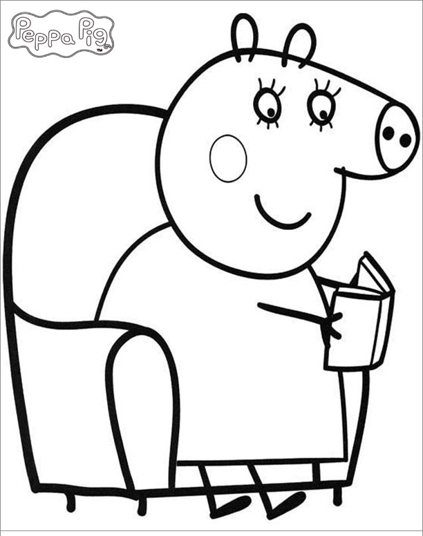 Mummy Pig Reading Book Coloring Game Mummy Pig Reading Book