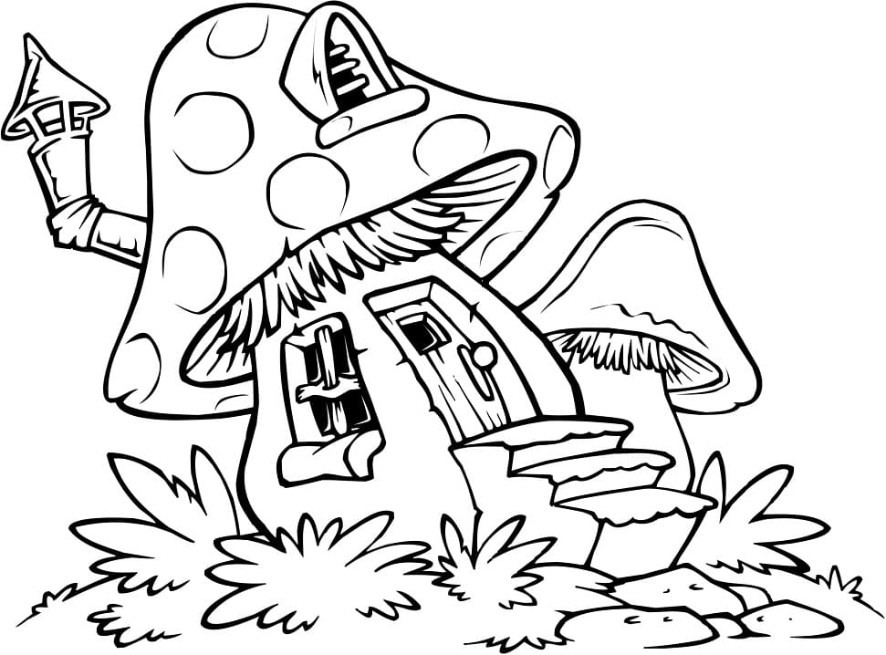 Mushroom House Coloring Game Mushroom House