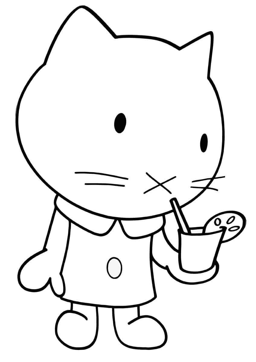 Musti Drinking Lemonade Coloring Game Musti Drinking Lemonade