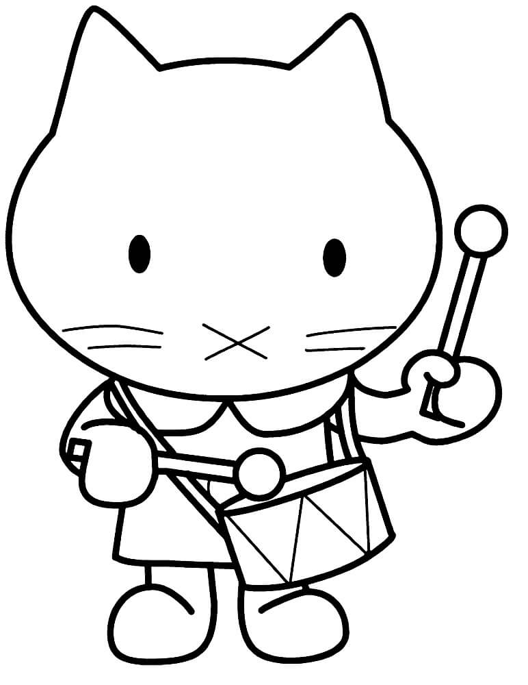 Musti Playing Drum Coloring Game Musti Playing Drum