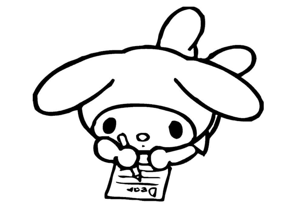 My Melody Studying Coloring Game My Melody Studying