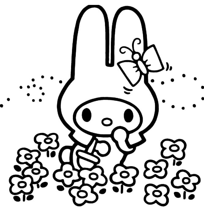 My Melody and Flowers Coloring Game My Melody and Flowers