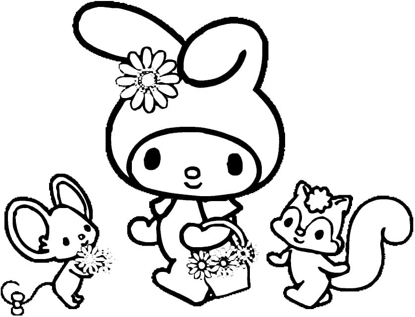 My Melody and Friends Coloring Game My Melody and Friends