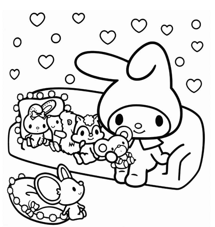 My Melody and Toys Coloring Game My Melody and Toys