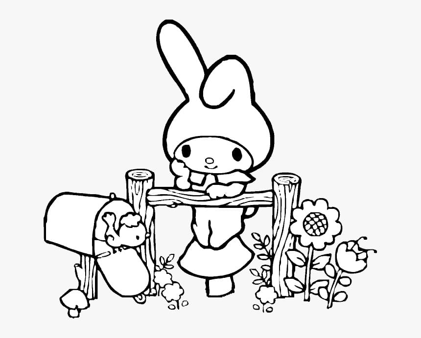 My Melody on The Fence Coloring Game My Melody on The Fence