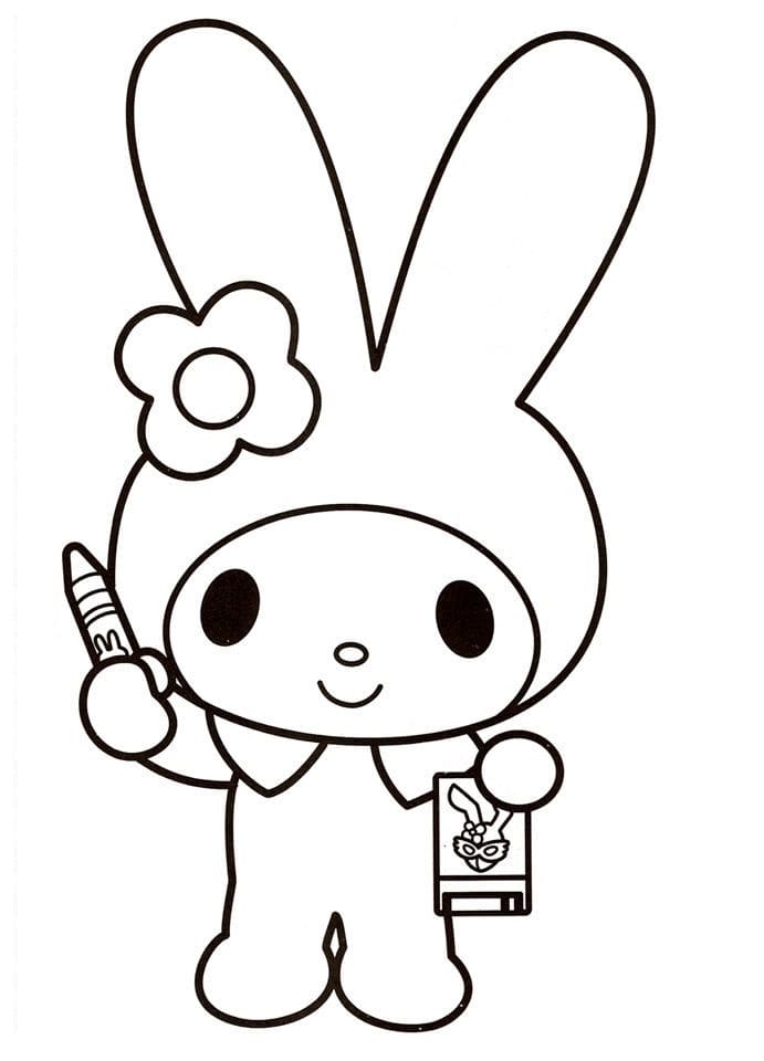 My Melody with Crayon Coloring Game My Melody with Crayon
