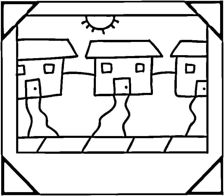 Neighborhood Houses 1 Coloring Game Neighborhood Houses 1