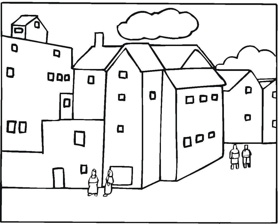 Neighborhood Houses Coloring Game Neighborhood Houses