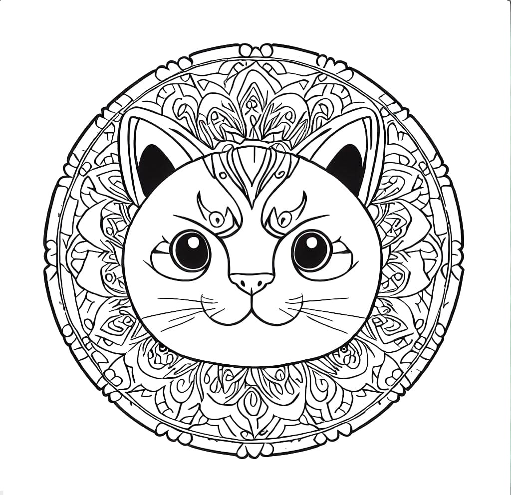 Nice Cat Mandala Coloring Game Nice Cat Mandala