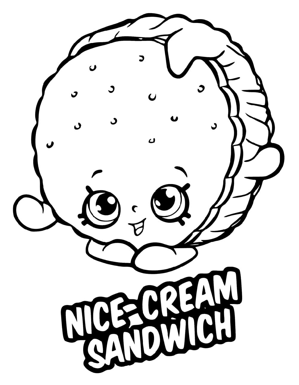 Nice Cream Sandwich Shopkin Coloring Game Nice Cream Sandwich Shopkin