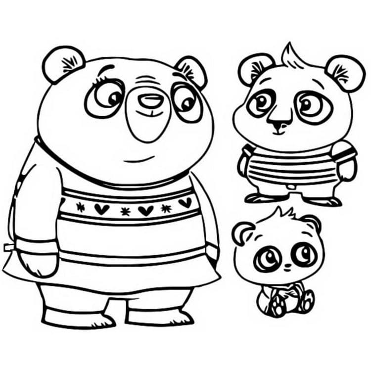 Nico Panda, Bodi Panda, Amanda Panda Coloring Game Nico Panda, Bodi Panda, Amanda Panda