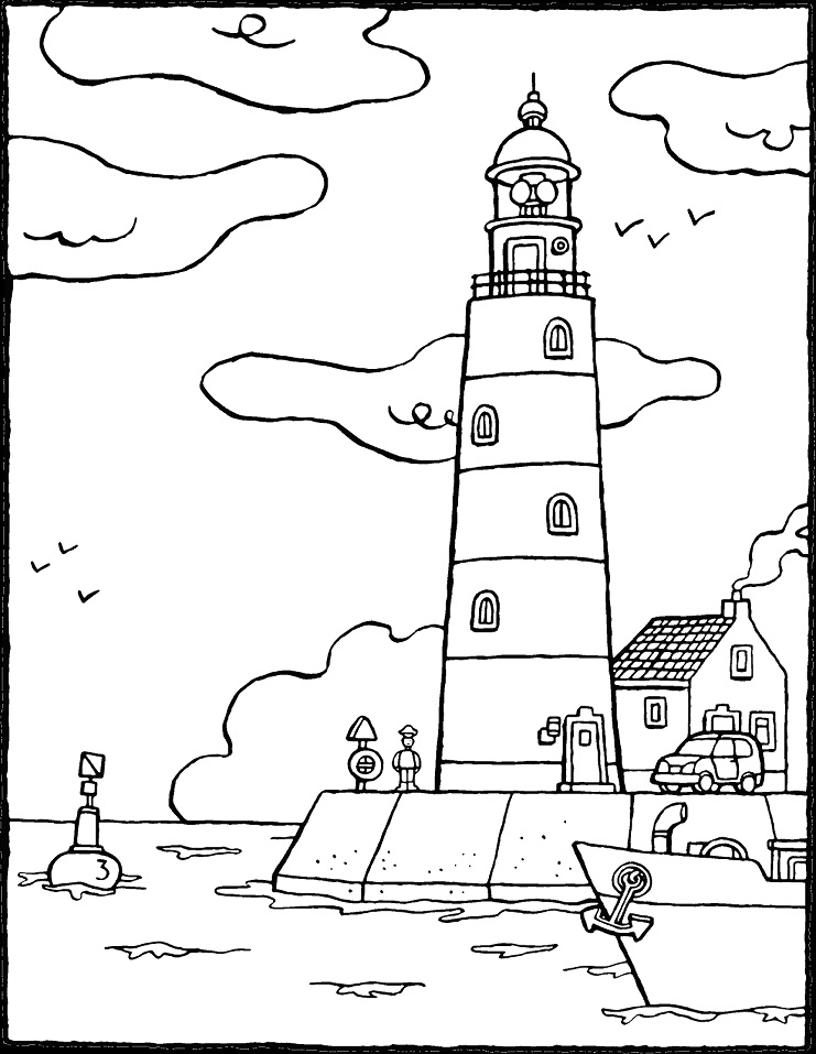 Simple Lighthouse 1 Coloring - Play Free Coloring Game Online