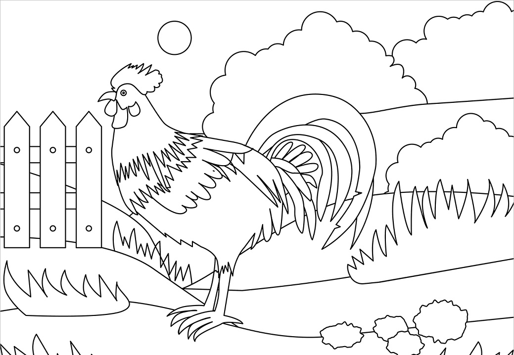 Normal Rooster Coloring - Play Free Coloring Game Online