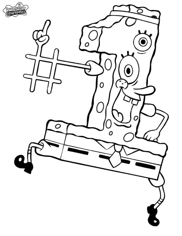 Number 1 SpongeBob Coloring Game Number 1 SpongeBob
