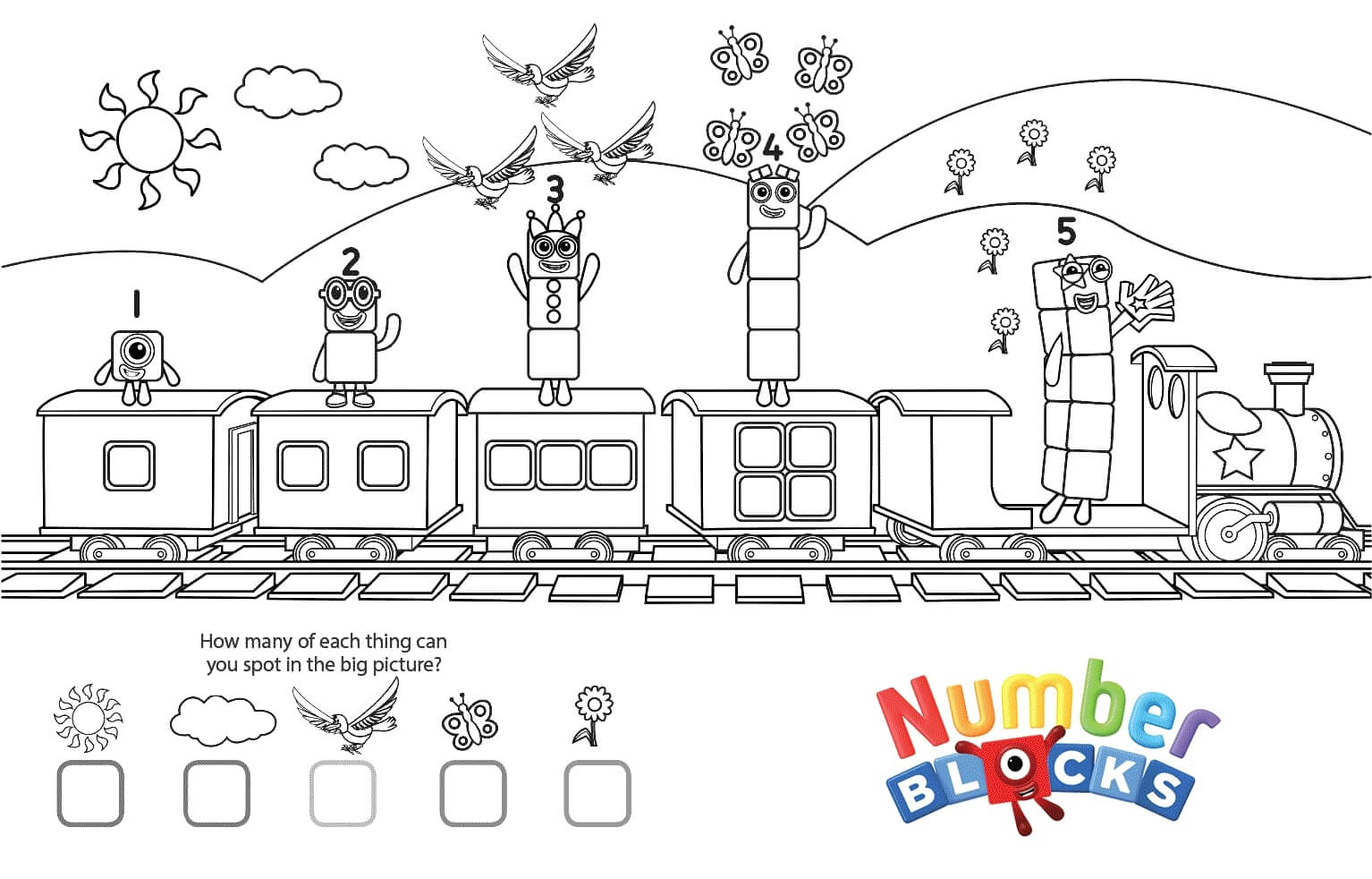 Numberblocks on the train