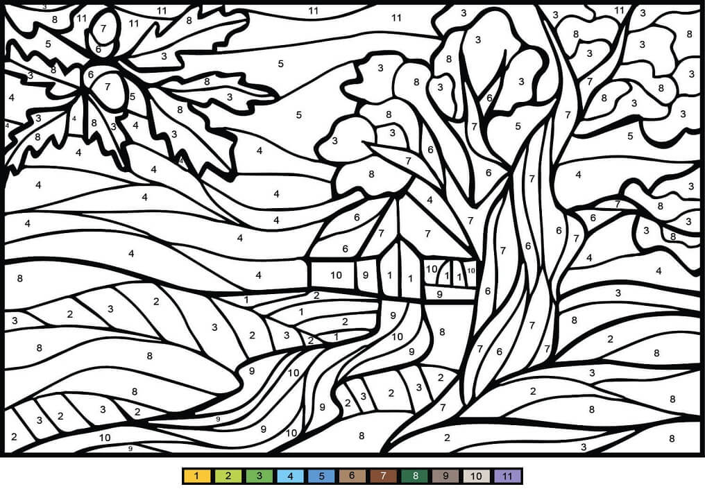 Oak Tree Color by Number