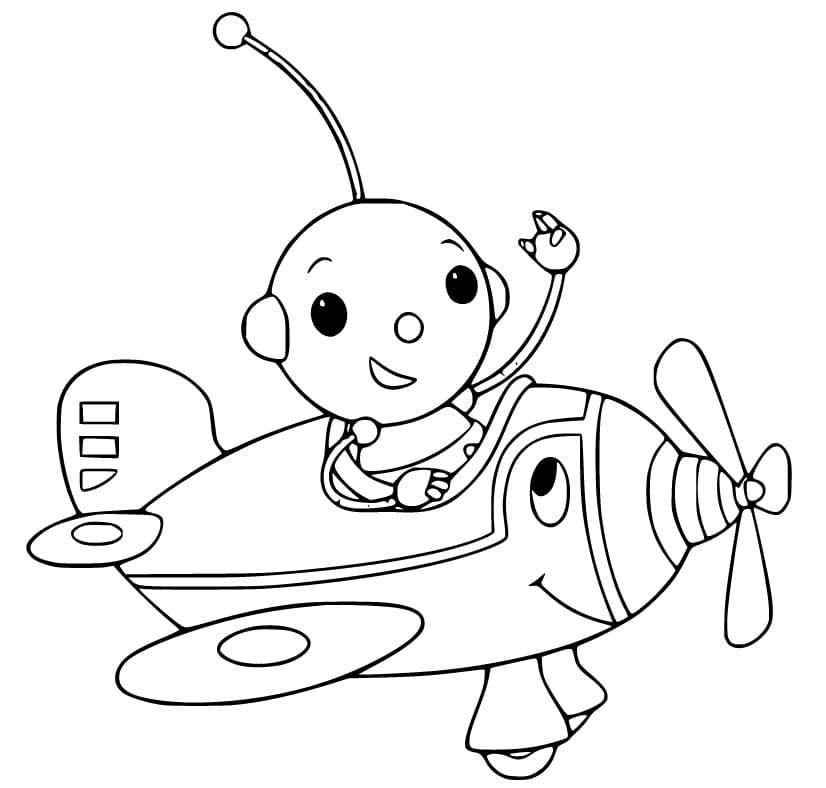 Olie Polie and Cute Plane Coloring Game Olie Polie and Cute Plane