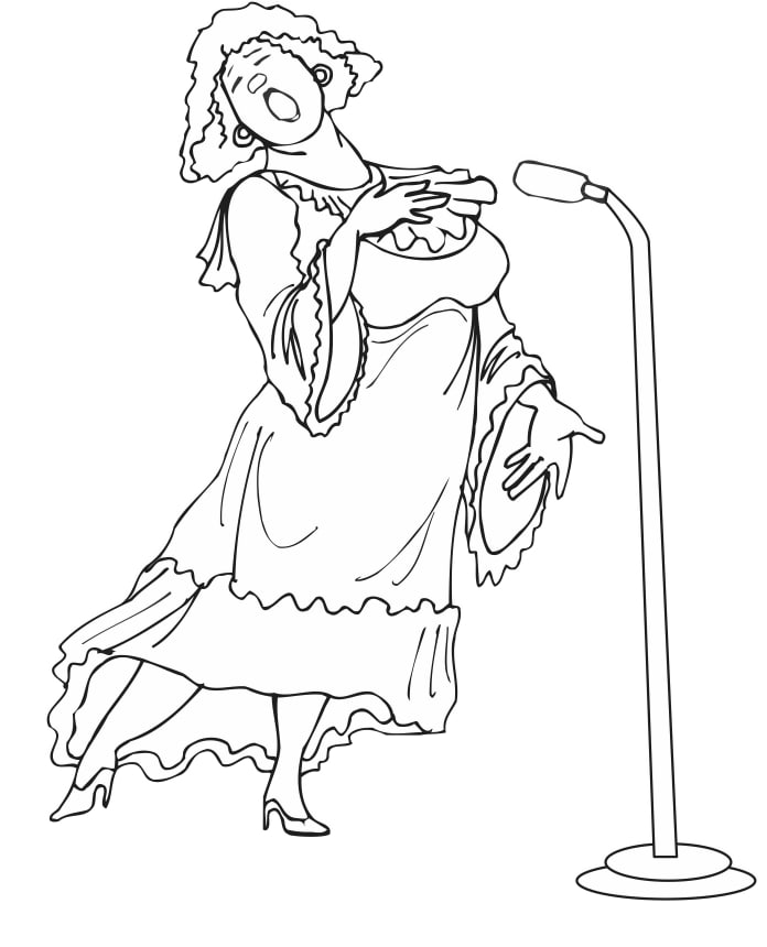 Singer Outline Coloring - Play Free Coloring Game Online