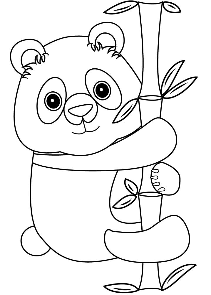 Panda on a Bamboo Stick Coloring Game Panda on a Bamboo Stick