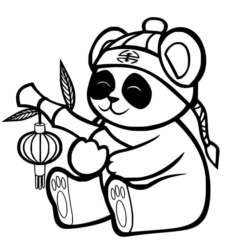 Panda with a Lantern Coloring Game Panda with a Lantern