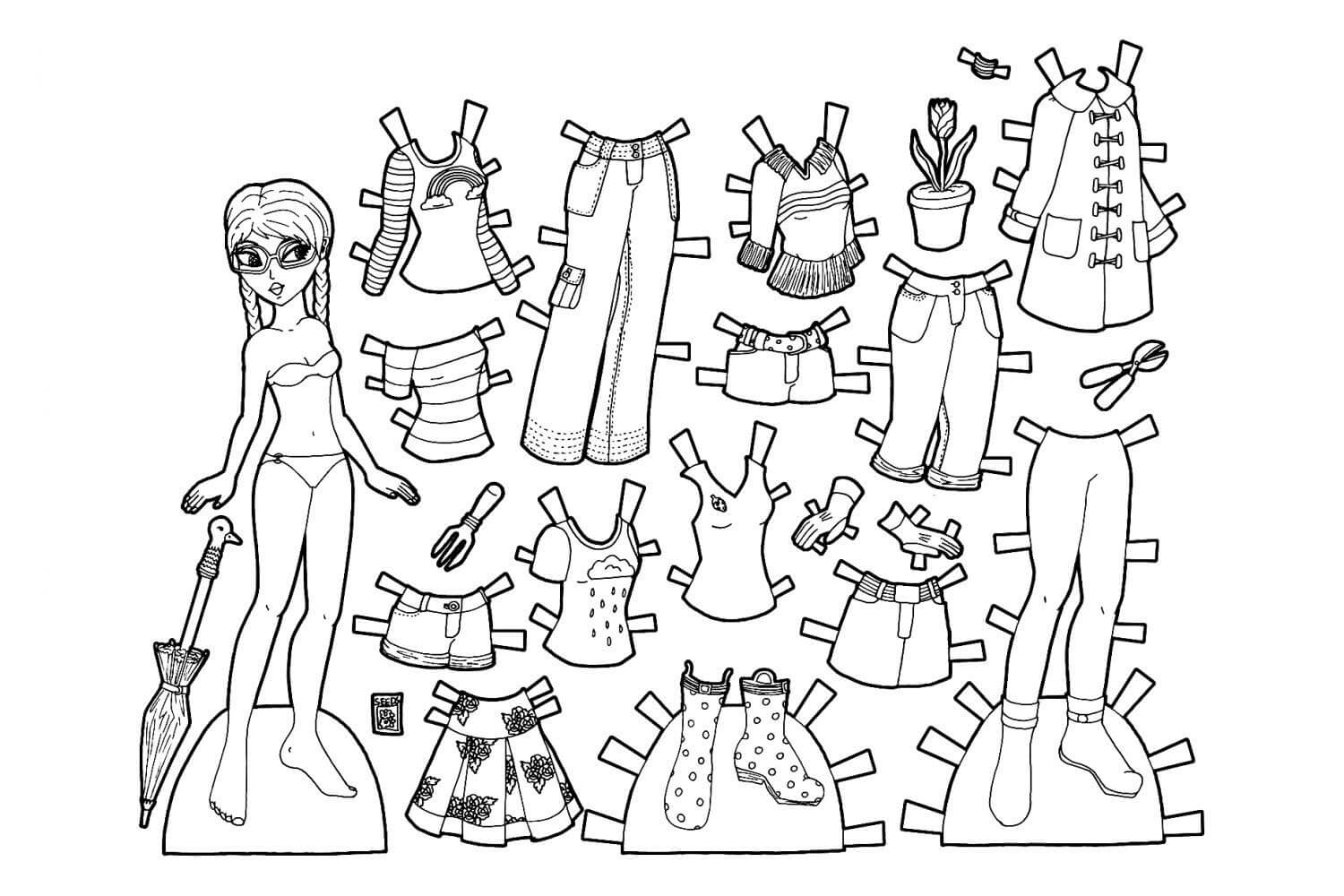 Paper Dolls 2 Coloring - Play Free Coloring Game Online