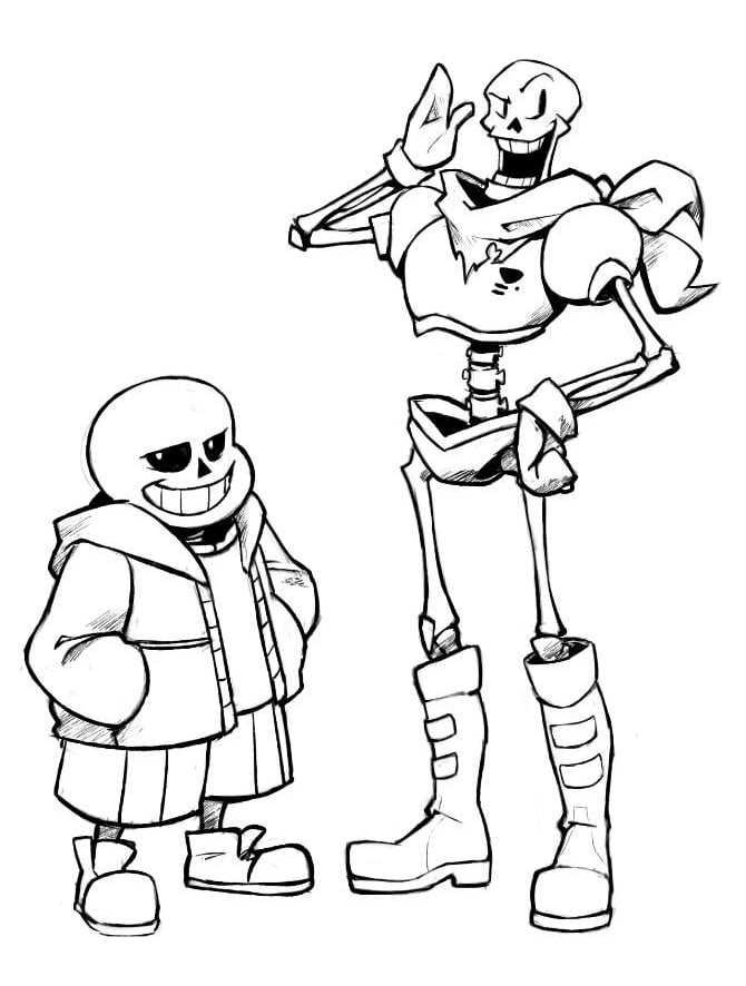 Papyrus and Sans Undertale Coloring Game Papyrus and Sans Undertale