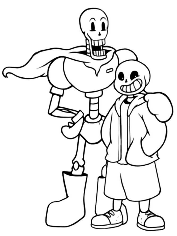 Papyrus with Sans Coloring Game Papyrus with Sans