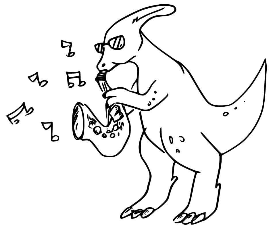 Parasaurolophus Playing Trumpet Coloring Game Parasaurolophus Playing Trumpet