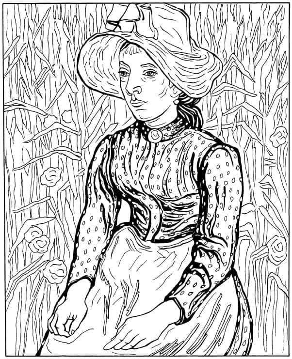 Peasant Woman Vincent Van Gogh Coloring Game Peasant Woman Vincent Van Gogh