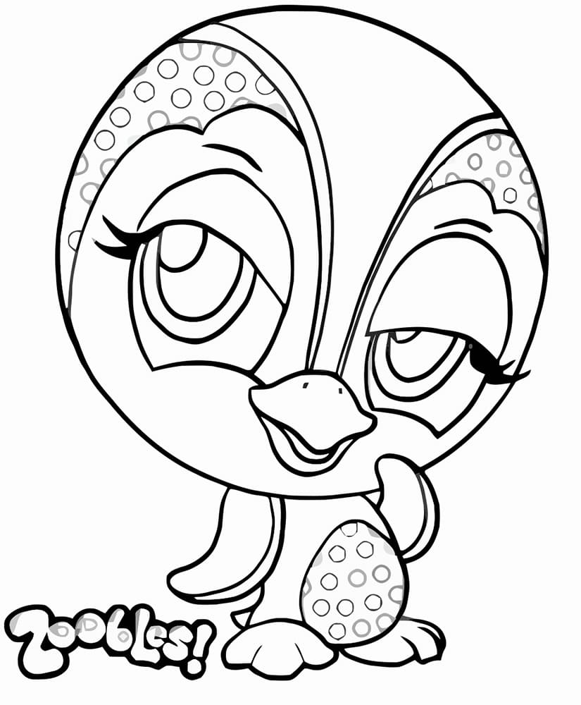 Penguin from Zoobles Coloring Game Penguin from Zoobles