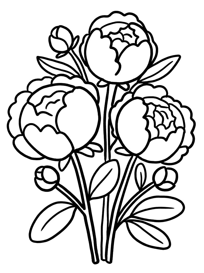 Peony Free Printable