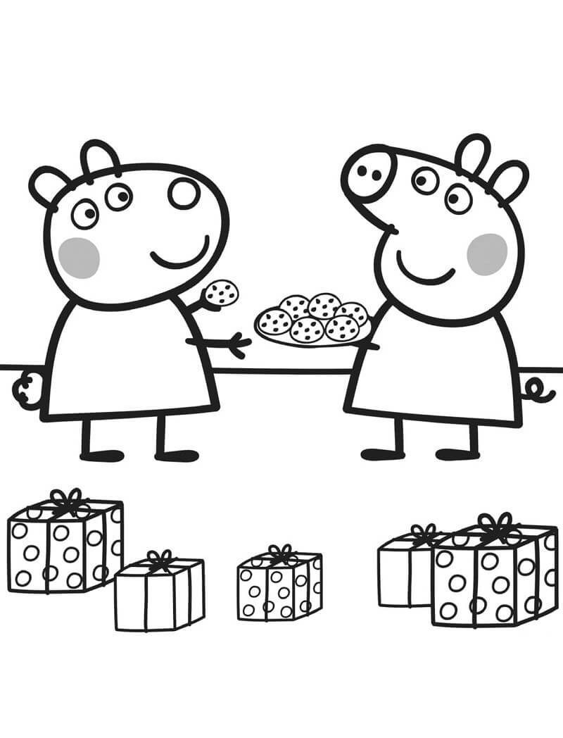 Peppa Gives Suzy Cookies Coloring Game Peppa Gives Suzy Cookies