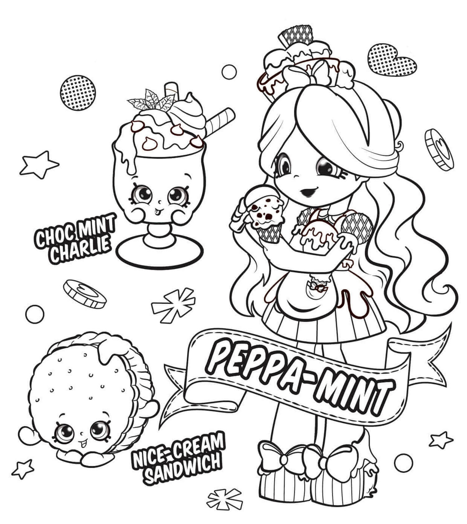 Peppa Mint Shopkin Coloring Game Peppa Mint Shopkin