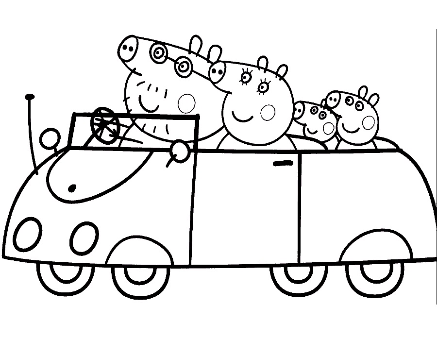 Peppa Pig Family on Vacation Coloring Game Peppa Pig Family on Vacation
