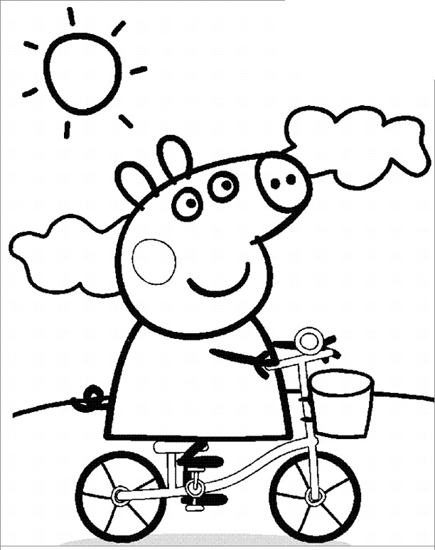 Peppa Pig Riding Bike Coloring Game Peppa Pig Riding Bike