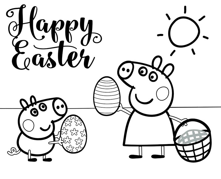 Peppa Pig and Easter Eggs Coloring Game Peppa Pig and Easter Eggs
