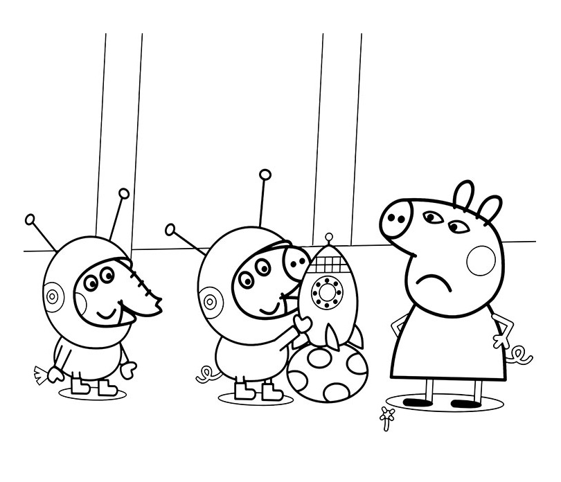 Peppa Pig and Space Toys Coloring Game Peppa Pig and Space Toys