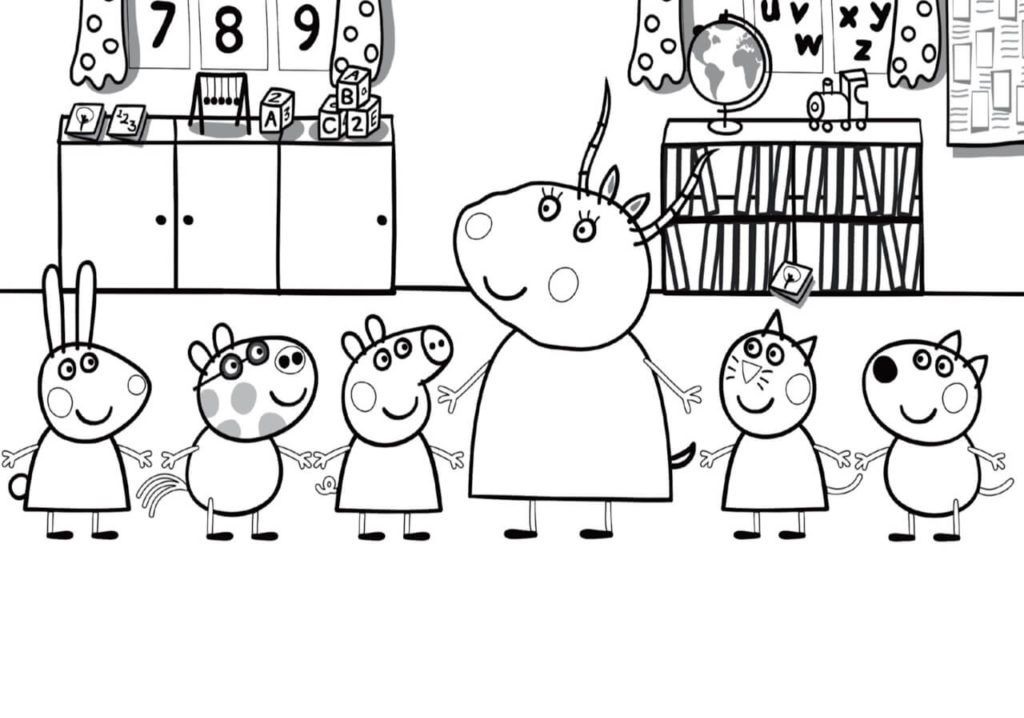 Peppa Pig in Class Coloring Game Peppa Pig in Class