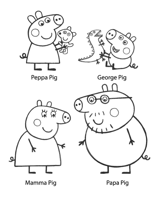 Peppa Pig's Family Characters Coloring Game Peppa Pig's Family Characters