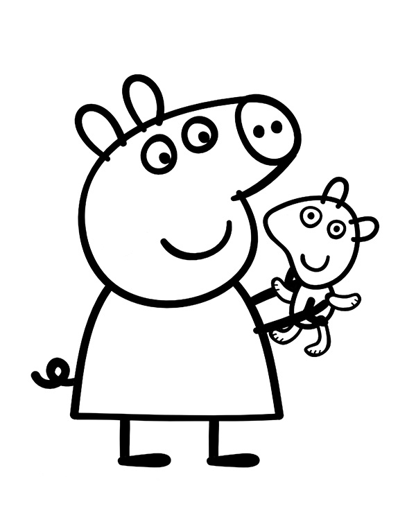 Peppa and Teddy Bear Coloring Game Peppa and Teddy Bear